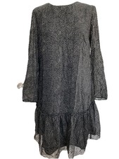 Women’s Jigsaw Black Spotty Devore Velvet Dress RRP £150 UK 10