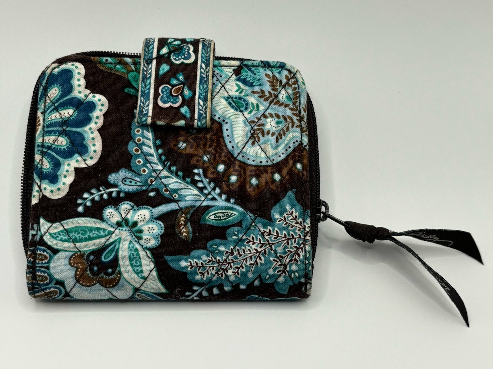 Vera Bradley Mini Zip Wallet Java Blue Bill Fold … - image 1