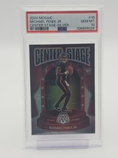 MICHAEL PENIX JR 2024 MOSAIC CENTER STAGE SILVER ROOKIE #10 FALCONS PSA 10 Q4444