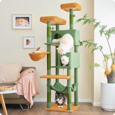 73.6" Cat Tree for Large Cats Indoor, 2 Condos 2 Hammocks Scratching Posts