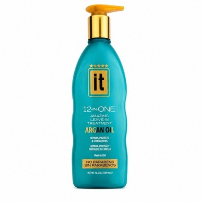 IT 12 In 1 Argan Leave In Treatment 10.2 Oz Anti Frizz Detangler Heat Protectant