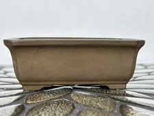 Preowned Japanese Tokoname Unglazed Rectangular Bonsai Pot - 4” By 3”
