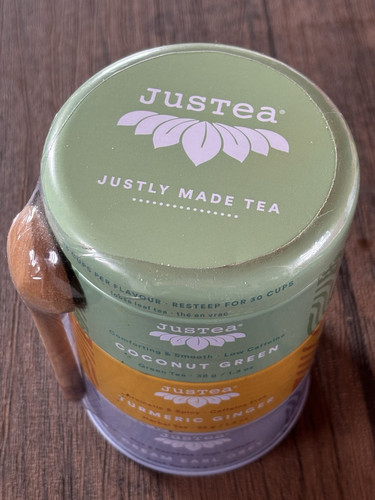 JUSTEA Coconut Green, Turmeric Ginger & Cream Earl Grey Loose Tea Variety 3.8 oz - Picture 7 of 9