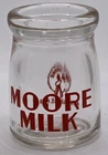 Vintage Moore Milk Small 1.75”x 1.25”x1” Small Restaurant Creamer Red Milk Man