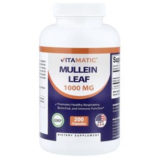 Mullein Leaf, 200 Capsules 333 mg per Capsule 