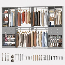 10FT Small Closet System with Drawers, 120" Closet Organizer System