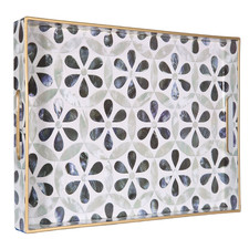 Large Decorative Rectangular Serving Trays Platter with Handles Multiple Designs