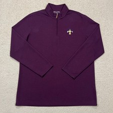 Mizzen Main Mens 1/4 Zip Pullover Golf Sweatshirt Plum Burgundy Size XL