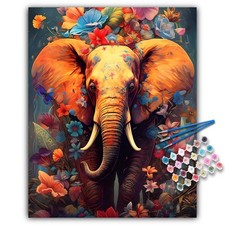 Paint by Numbers Kit for Adults Beginner Elephant Acrylic Canvas Art 16"x20"