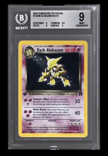 Dark Alakazam (1st Edition) graded BGS 9 for sale on eBay