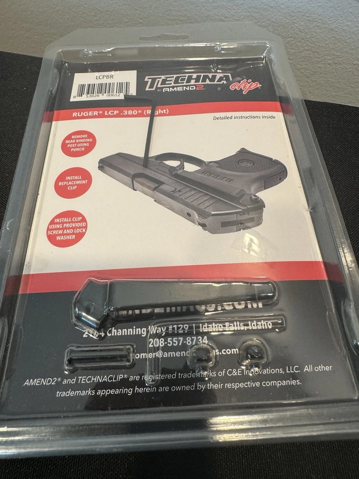 TECHNACLIP for RUGER LCPII HOLSTERLESS CARRY RIGHT HAND new - Image 2 of 2