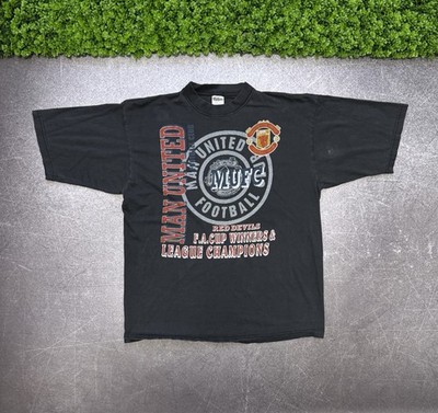 Vintage 90s Manchester United Winners T shirt Champions