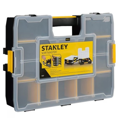 #ad #ad STANLEY Plastic Storage Organizer Carry Parts Box 14 Adjustable Compartments NEW $29.50