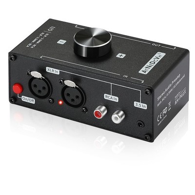 AtNeDcVh Stereo Audio Preamplifier - XLR Balanced RCA 3.5mm Input to XLR Bala...
