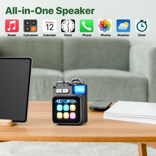 Mini Bluetooth Speaker, Smart Wireless Portable Speaker with Touchscreen, Lou... - Picture 2 of 7