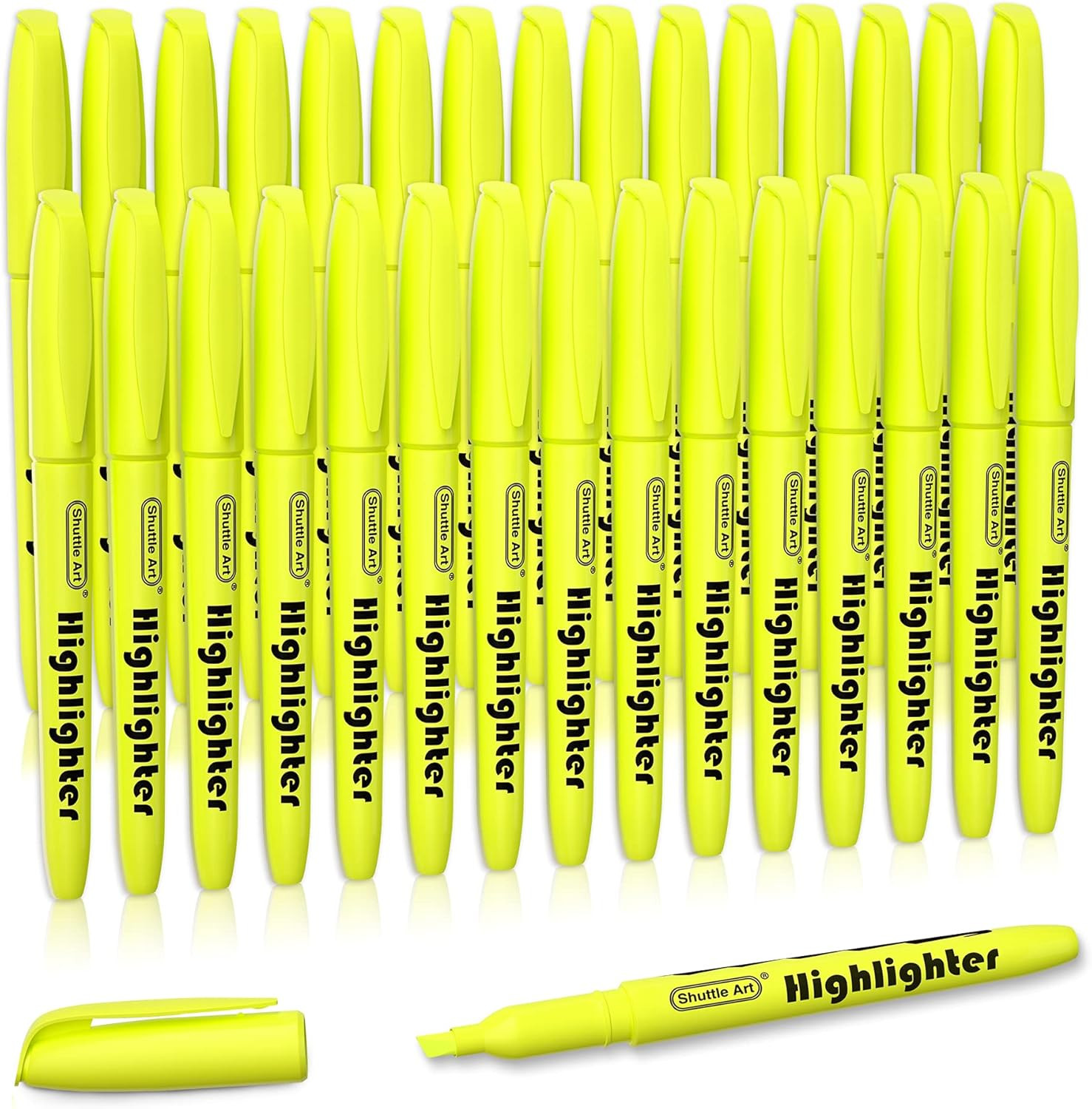 S, 30 Pack Highlighters Bright Colors, Chisel Tip Dry-quickl