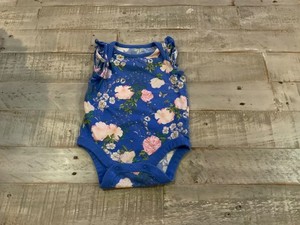 Girls Gap bodysuit size 0-3 months sleeveless w/flowers multicolor 