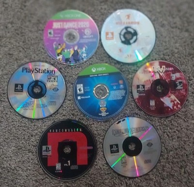 Lot of 7 Non Working Game Disc Lot PS1 & XBOX ONE For Art Project Please Read!