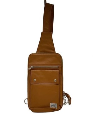 PORTER Shoulder Bag PVC Camel Compact Stylish