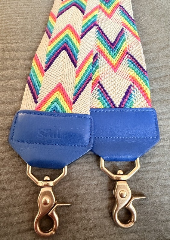 The Classic Salt Crossbody Strap Love White Rainbow 41” Length