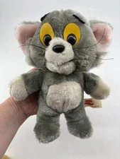 Animal Fair Tom & Jerry Plush Stuffed Animal Gray Tom Cat 80s Vintage 1983