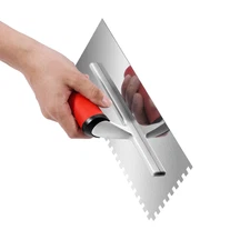 Pro Grade Stainless Steel Squared Notch Tile Trowel 10.9x4.4in - Lightweight, Du