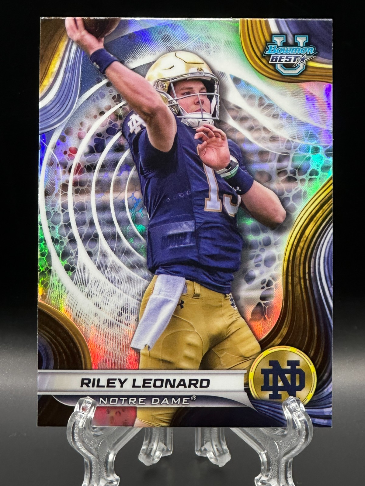 Riley Leonard 2024 Bowman Best University Refractor #29 Notre Dame