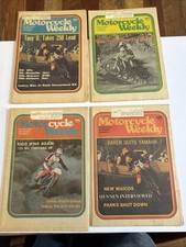 1970s Lot Of 4 Motorcycle Weekly Newspaper Magazine Paper Media