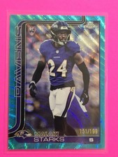 2025 Topps Chrome - Rookies Malaki Starks #347 Aqua Wave Refractor /199 (RC)