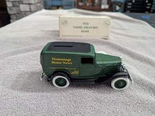 ertl diecast model of a 1932 Ford panel delivery truck coin bank