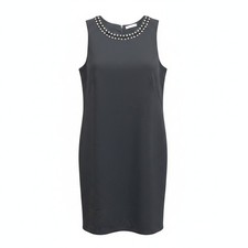 Target 10 Dress Black Sleeveless Midi Shift Beaded Casual Party Cocktail Wedding
