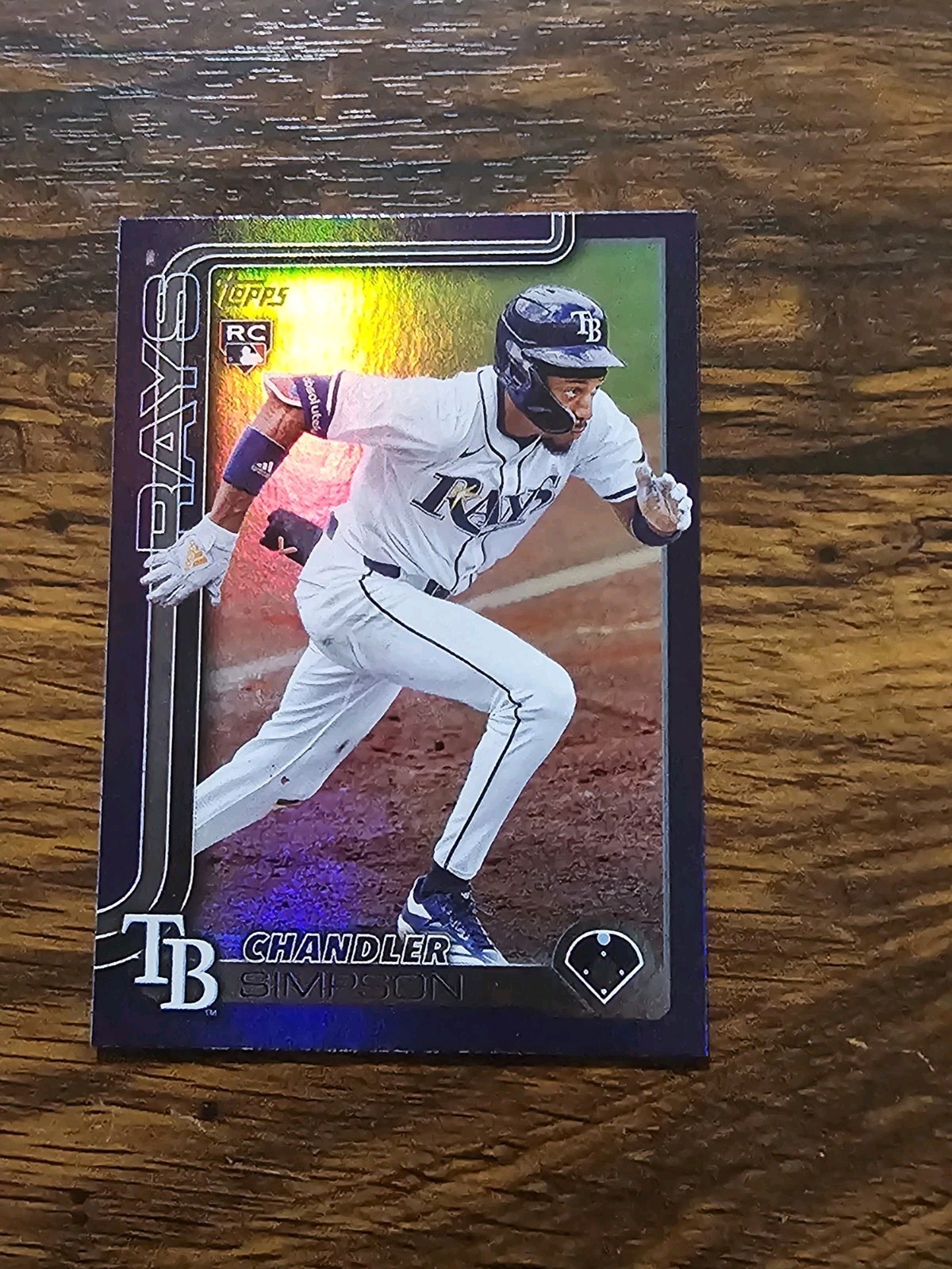 2025 Topps Update Purple Rainbow Foil /250 US277 Chandler Simpson, Tampa Bay Ray