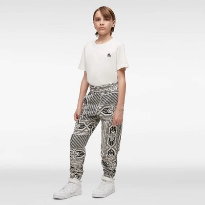 Moose Knuckles Kids Kennedy Printed Joggers w/ Ankle Cuffs - Grey
