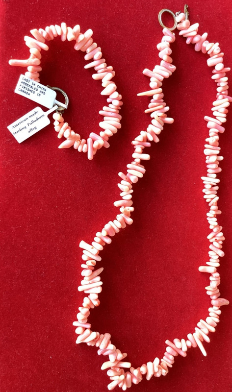 Michael Valitutti Gems en Vogue Sterling/Palladium Coral Bead Necklace+Bracelet