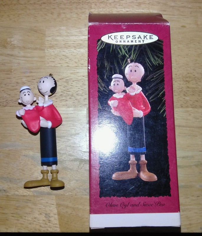 1996 3.5" Popeye Olive Oyl Resin Christmas Ornament-New In Box