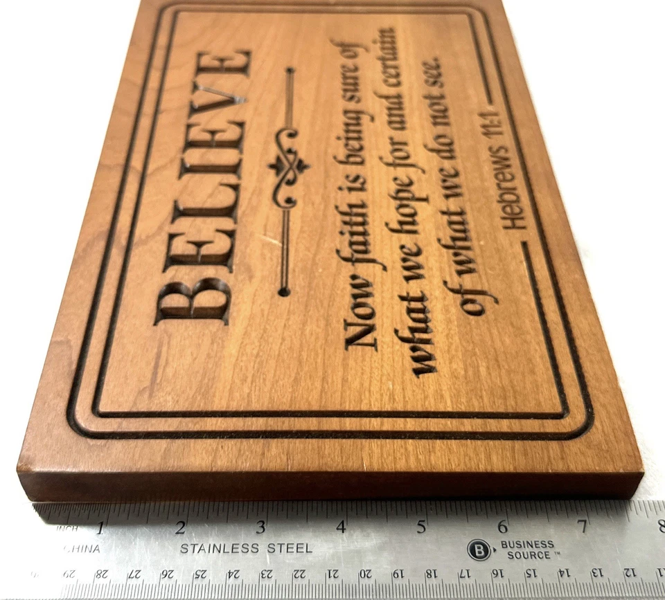 P. Graham Dunn Believe Hebrews 11:1 Bible Verse Wood Plaque Wall Art Faith Sign - Image 3 of 4