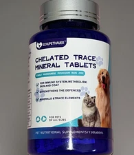 Chewable Trace Mineral Tablets For Cats & Dogs Of All Sizes 150 Tabs Exp11/03/26