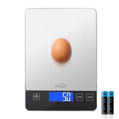 Joyhill Lebensmittelwaage, 10 kg/1 g Digitale Küchenwaage schwarz und silber 