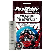 3/16x1/2x0.196 Rubber Sealed Bearing R3-2RS 10 Units