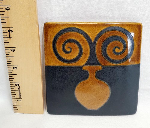 Piastrella da parete da appendere JoAnn Aquinto Pewabic Pottery Artist Detroit come nuova rara da trovare - Foto 7 di 7