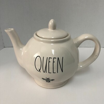 Queen Bee Teapot Rae Dunn by Magenta  White Ceramic Mothers Day !!