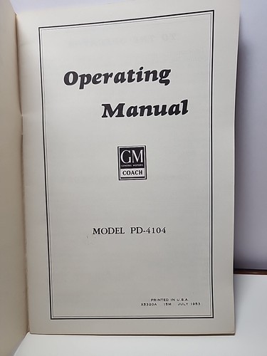 GMC PD-4104 Greyhound Coach Passenger Bus Operating Manual 1953 OEM RRP 204 - Picture 2 of 9