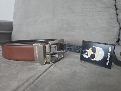 KARL LAGERFELD PARIS NEW MEN'S GENUINE LEATHER  BELT Sz 40