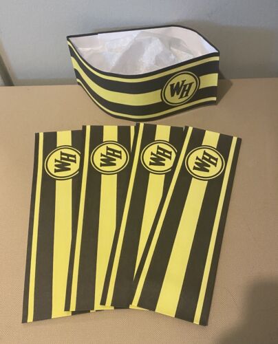 Waffle House Chef’s Paper Hat Yellow/Black Set of 5 - Afbeelding 1 van 1