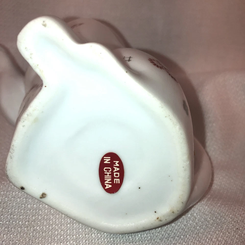 Kitty Creamer Porcelana Blanca Flores Rosa Y Borde Dorado De Colección Foto 4 de 4