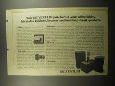 1974 Bic Venturi speakers Ad - Now Bic Venturi puts to rest some of the fables