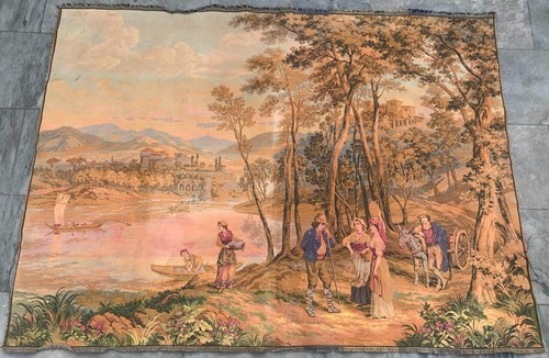Vintage französischer Wandteppich Mittelalter bildlich Wanddekor Wandteppich 4x5 Fuß kostenloser Versand - Bild 1 von 15