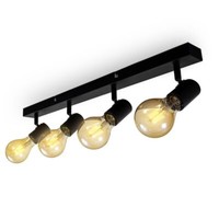 Vintage Deckenlampe Retro Deckenleuchte Schwarz Industrie Wohnzimmer Flur 4X E27