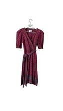 Papsie Ltd Midi Floral Belted Peasant Boho Dress With Pockets Size XS
