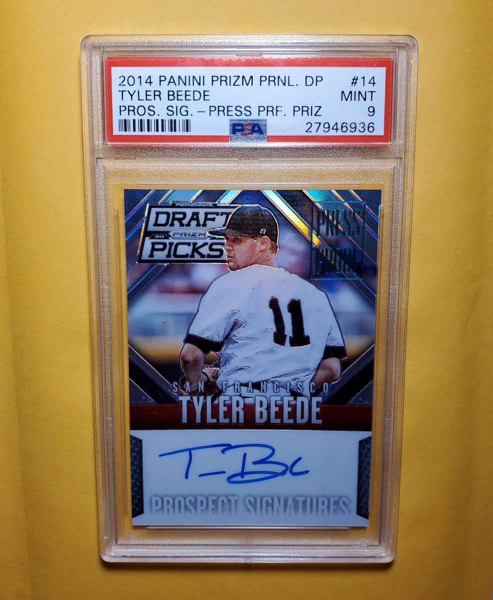 PSA9 2014 Panini Prizm Auto #'d/199 Press Proof TYLER BEEDE Giants